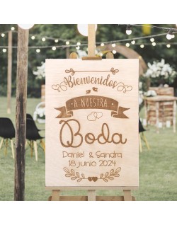 Cartel Bienvenida Boda Viajera Personalizado - Doys Photocall