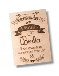 Cartel boda Aventura. Carteles personalizados para bodas