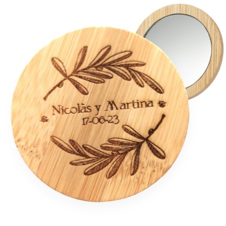 Espejo de madera personalizado para boda