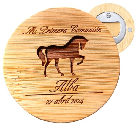 Abridor de madera con diseño caballo