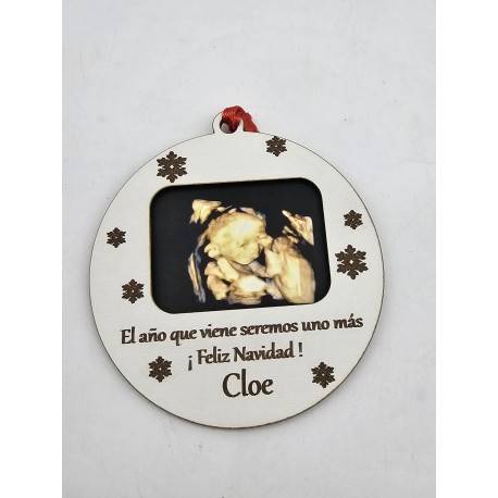 Bola de Navidad Personalizada con Ecografía y Mensaje Especial