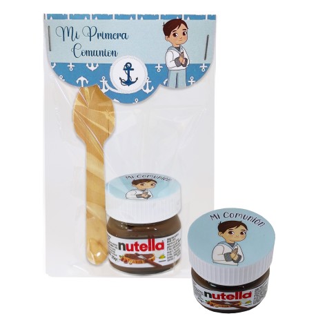 Mini Tarro de Nutella 25g con Diseño de Comunión para Niño - Ideal para Invitados