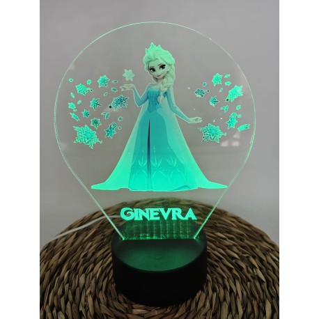 Lámpara LED Personalizada con Elsa de Frozen