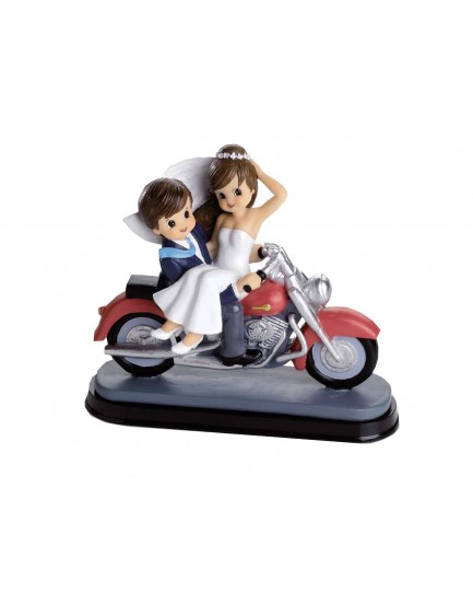 Figura novios en moto  Figuras divertidas para tarta de boda
