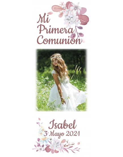 Cartel de comunión gemelas con aficiones para bienvenida - banner